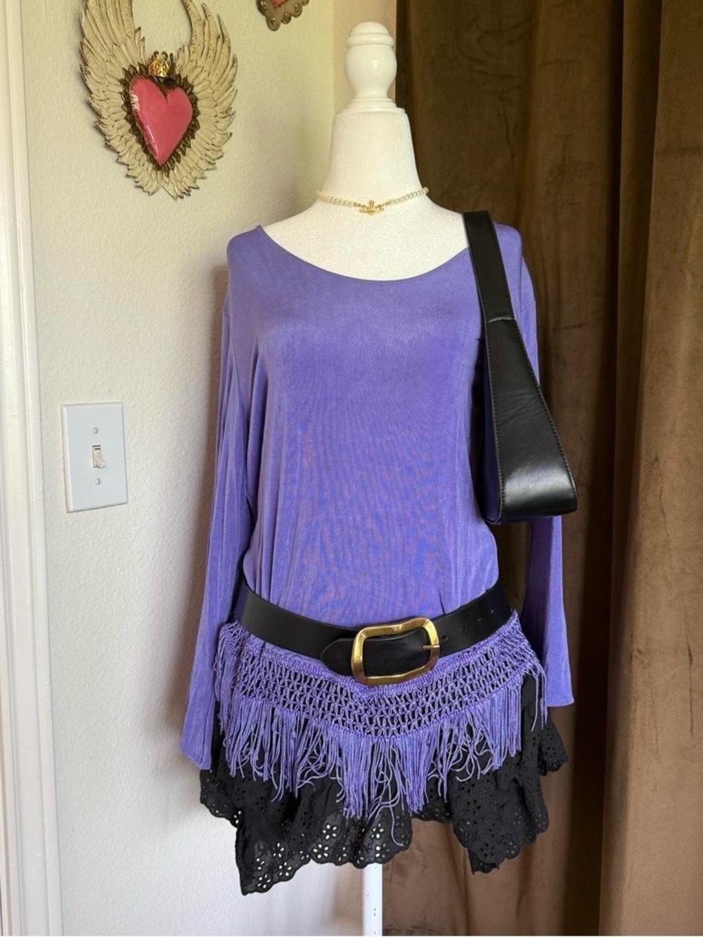 Purple Fringe Women's Top